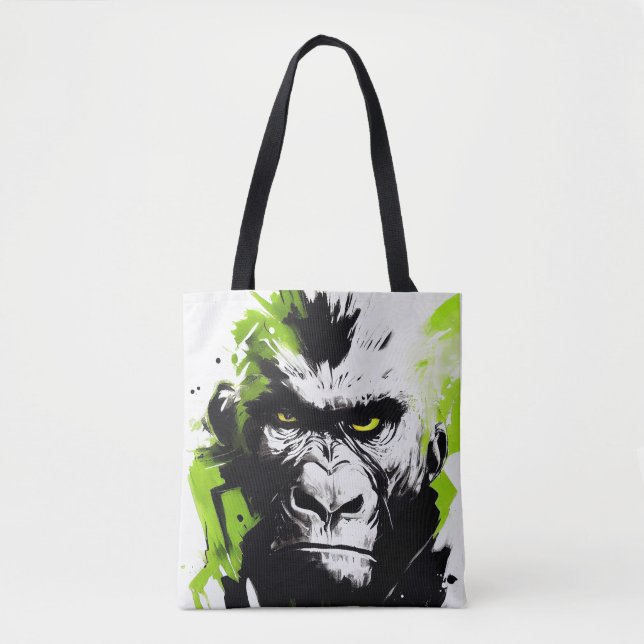 Bolsa Tote Gorilla Ape Wild Nature Free Spirit Art Painting (Frente)