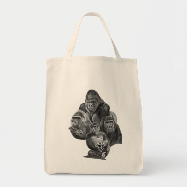 Bolsa Tote Gorilla Family Totebag (ゴリラ家族のトートバッグ）Gorilla Life (Frente)