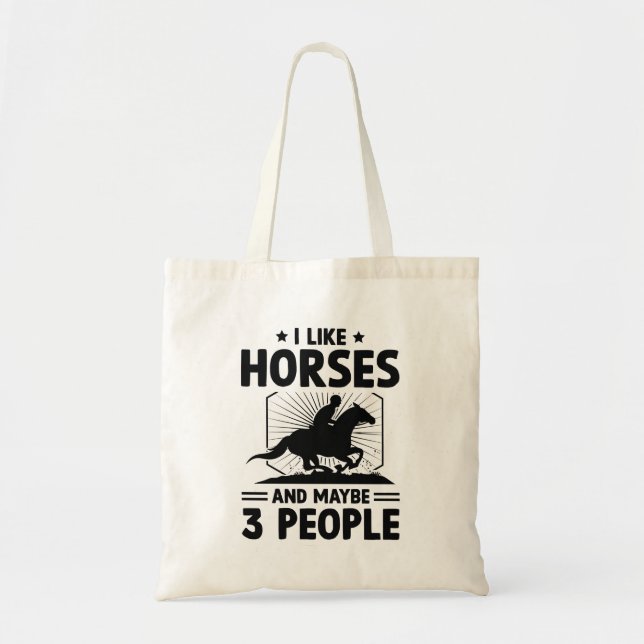 Bolsa Tote Gosto De Cavalos E Talvez De 3 Pessoas (Frente)