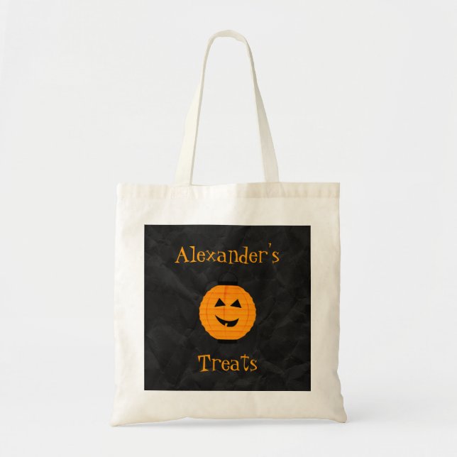 Bolsa Tote Gostos de Halloween de Abóbora Laranja (Frente)