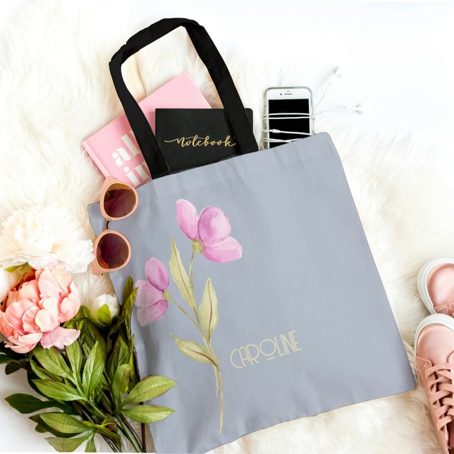 Bolsa Tote Gota Verde-Rosa-Rosa Elegante (Criador carregado)