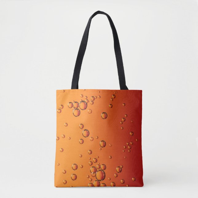 Bolsa Tote Gotas de água na superfície laranja (Frente)