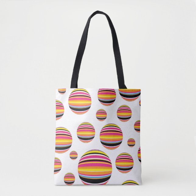 Bolsa Tote gotas de chuva com abstrato striped padrão contínu (Frente)