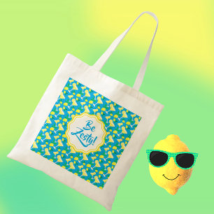 Bolsa Tote Gotas de Limão Zesty Limões Caribe Azul 