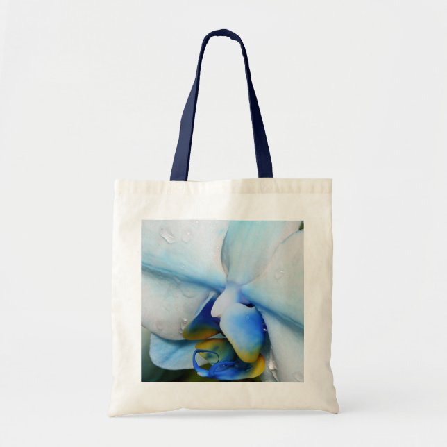 Bolsa Tote Gotas na orquídea azul (Frente)