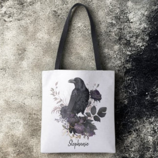 Bolsa Tote Gothic Raven & Midnight Blooms