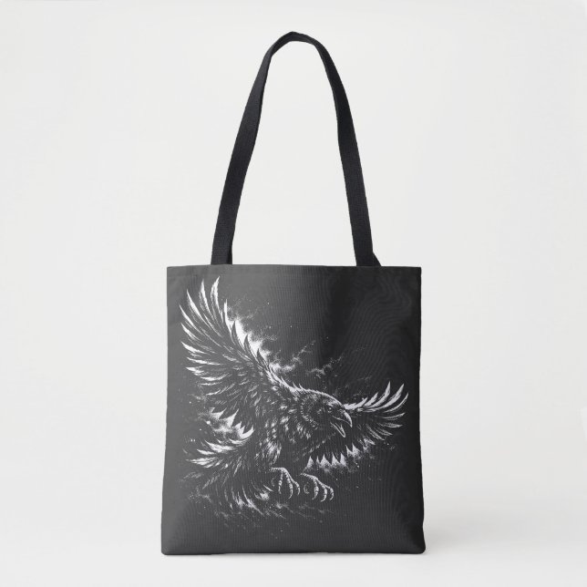 Bolsa Tote Gothic Raven – por BurnsInHell (Frente)