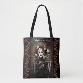 Bolsa Tote Gothic Rose Queen – Dark Romantic Art with Skeleto