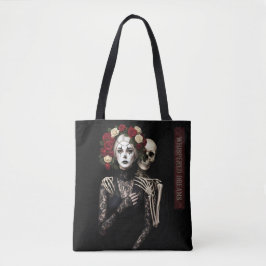 Bolsa Tote Gothic Rose Queen – Dark Romantic Art with Skeleto