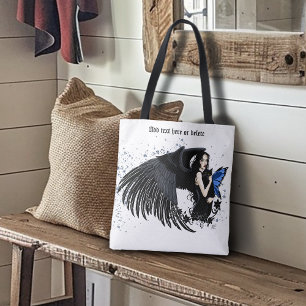 Bolsa Tote Gótica Angel Wings Black Cat
