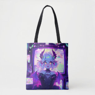 Bolsa Tote Gótica Cyberpunk Demon Fantasy Anime Girl