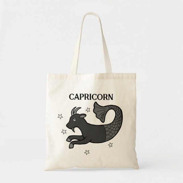 Bolsa Tote Gótico Capricórnio Símbolo Zodiótico Astrológico A (Frente)