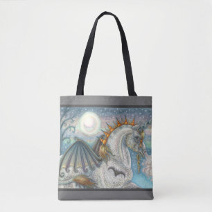 BOLSA TOTE GÓTICO HALLOWEEN UNICORN COM ASAS DE BATALHO, CAVA