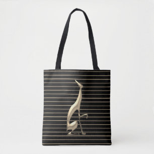 Bolsa Tote Gótico Moderno Cachorro Dourado e Preto