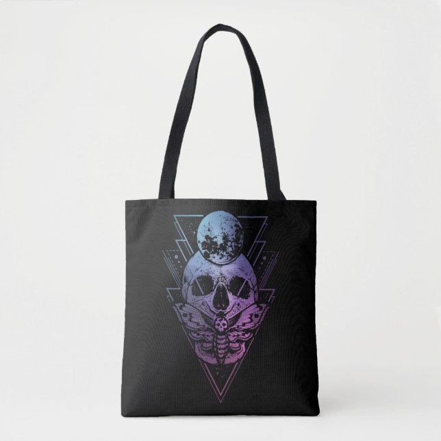 Bolsa Tote Gótico Moon Gótico Gótica Wicca Crescente Lunar Ma (Frente)