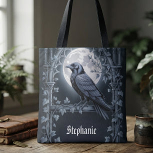 Bolsa Tote Gótico ônix Academia Sombria Corvo