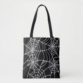 Bolsa Tote Gótico preto e branco da Web de aranha do Dia das