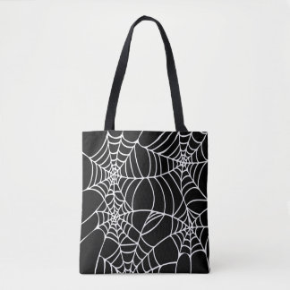 Bolsa Tote Gótico preto e branco da Web de aranha do Dia das