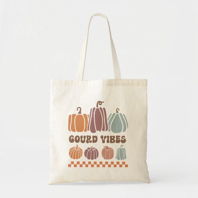 Bolsa Tote Gourd Vibes Engraçado Queda Pumpkins & Gourd (Frente)