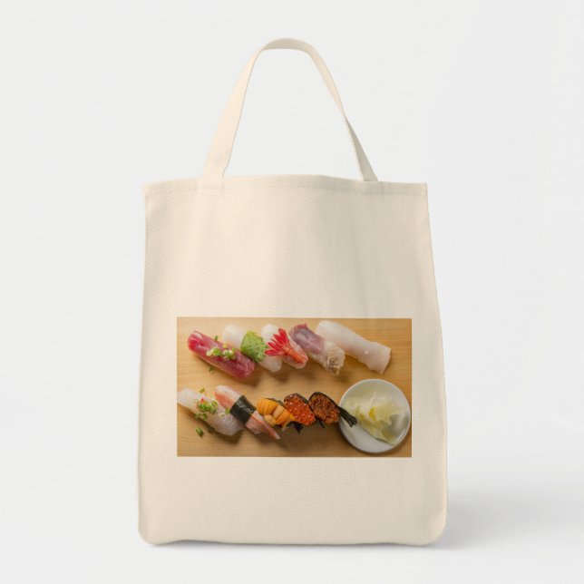 Bolsa Tote Gourmet Sushi Medley Tote Bag – Japanese Food Art (Frente)