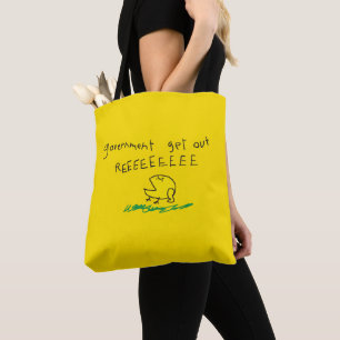 Bolsa Tote Governo fora REE SNEKRIGHT Bandeira Gadsden