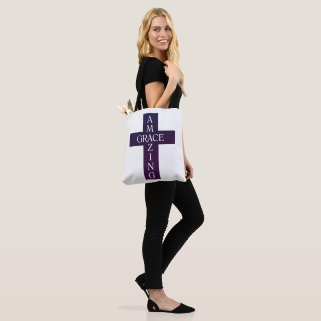 Bolsa Tote GRACE INCRÍVEL roxo com imagens cruzadas | (No(a) Modelo)