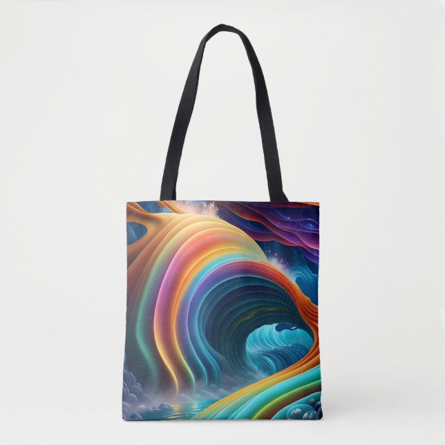 Bolsa Tote Graceful Bright Rainbow Waterfall (Frente)