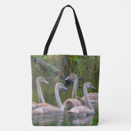 Bolsa Tote Graceful Young Swans