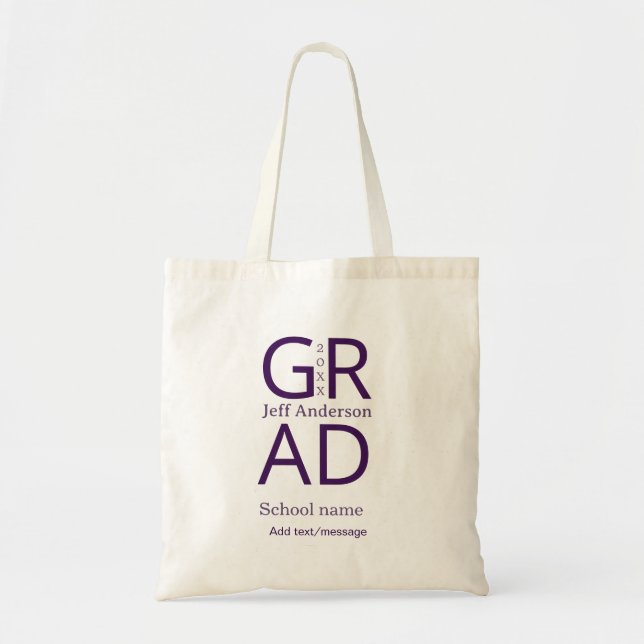 Bolsa Tote Grad typography modern graduation simple minimal c (Frente)