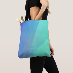 Bolsa Tote Gradação Geométrica Azul Azul &Turquesa Moderna
