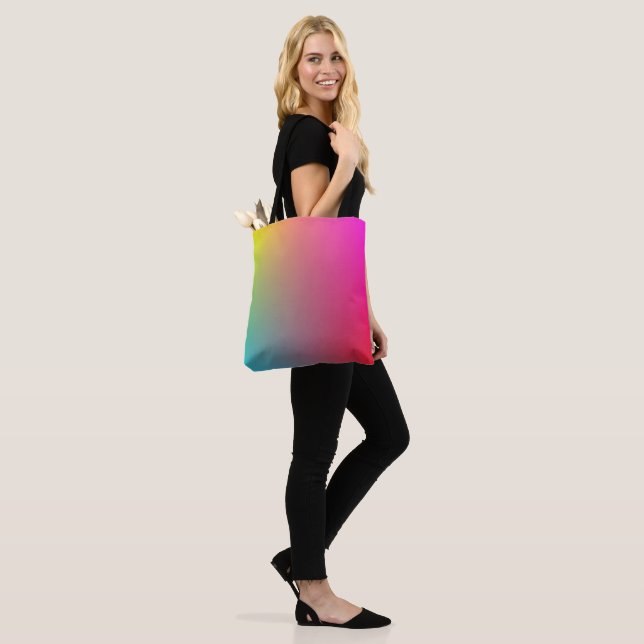 Bolsa Tote Gradiente Amarelo, Magenta, Azul e Vermelho (No(a) Modelo)