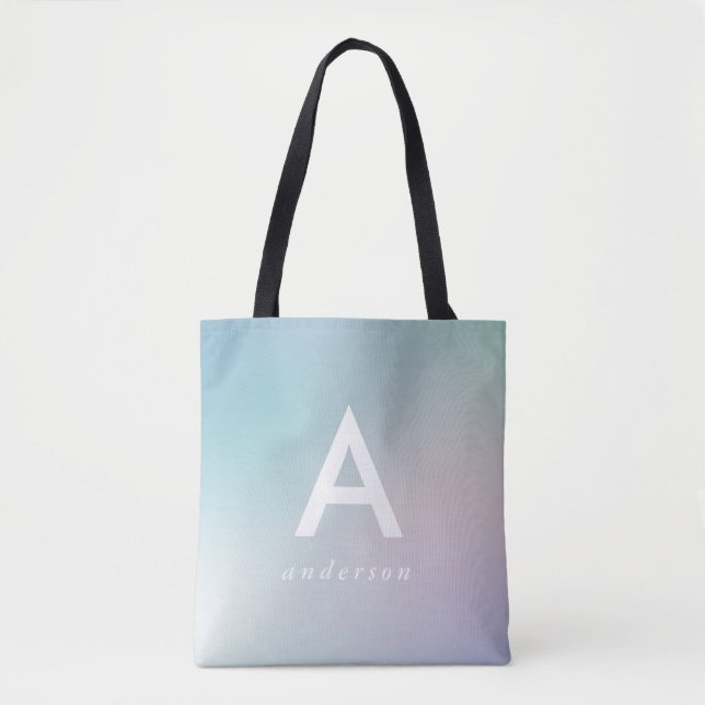 Bolsa Tote gradiente de arco-íris pastel abstrato moderno (Frente)