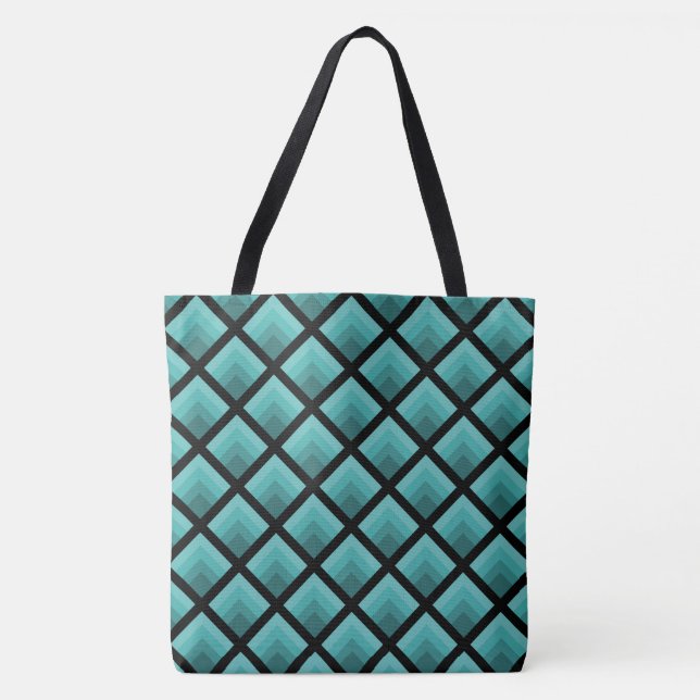 Bolsa Tote Gradiente de Chama Verde Azul Pátina (Frente)