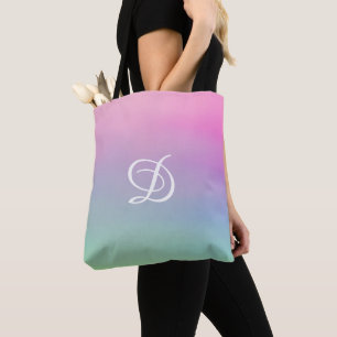 Bolsa Tote gradiente de cintura cinzenta do arco-íris moderno