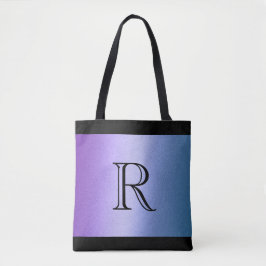 Bolsa Tote Gradiente de Ombre Azul Roxo com Monograma