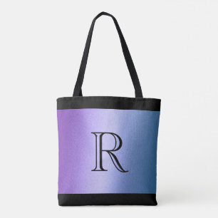Bolsa Tote Gradiente de Ombre Azul Roxo com Monograma