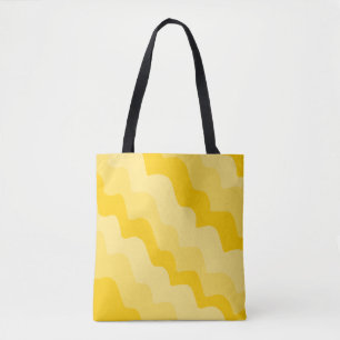 Bolsa Tote Gradiente de ondas amarelas do oceano