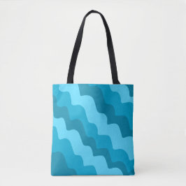 Bolsa Tote Gradiente de ondas do oceano azul