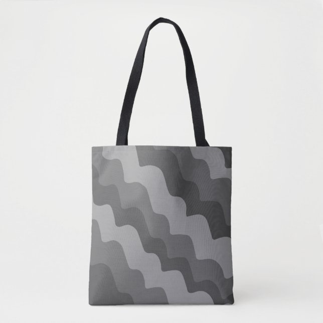 Bolsa Tote gradiente de ondas do oceano de cinza (Frente)