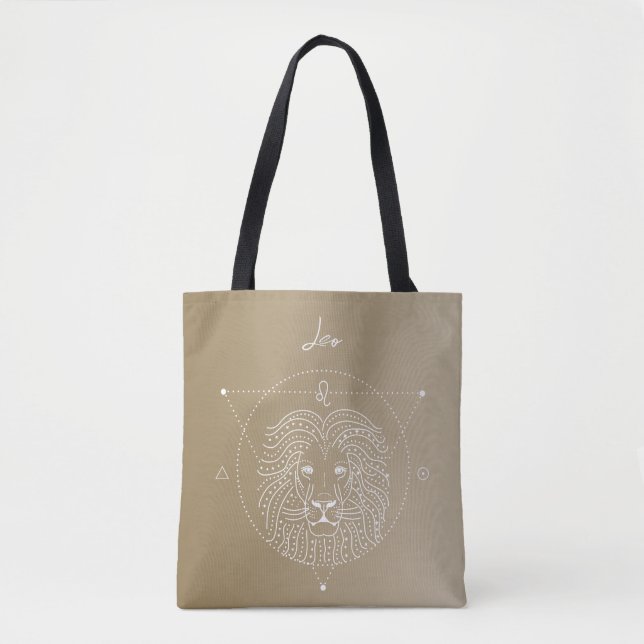 Bolsa Tote Gradiente de sigla de estrela do horóscopo Leo zod (Frente)