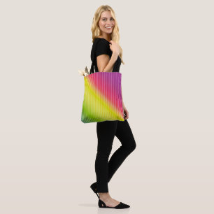 Bolsa Tote Gradiente fluorescente neon brilhante arco-íris om