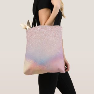 Bolsa Tote Gradiente Holográfico Rosa Iridescente da Lente