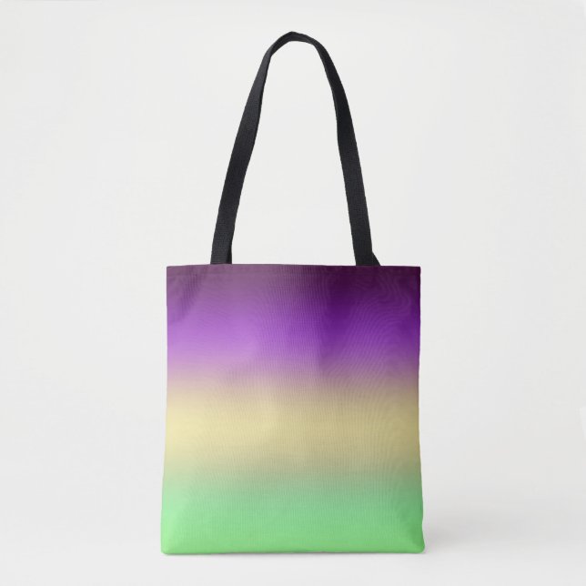 Bolsa Tote Gradiente verde-claro roxo-escuro da moda (Frente)