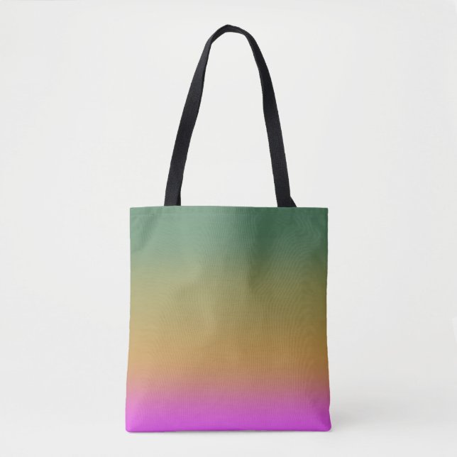 Bolsa Tote Gradiente verde-rosa verde-tenente (Frente)