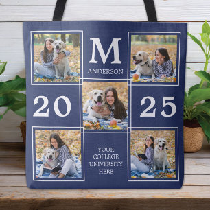 Bolsa Tote Graduação de Colagem de Fotos do Monograma Perso
