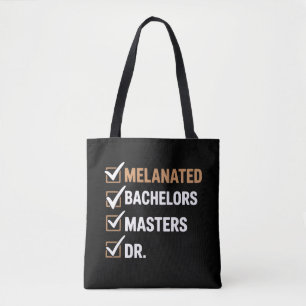 Bolsa Tote Graduação de Doutorado Melanizado PhD EDD Bacharel