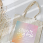 Bolsa Tote Graduação de fotos a cinza rosa-rosa-rosa-pastel m<br><div class="desc">O anúncio moderno da graduação de fotos de granulado moderno e moderno favorece o tote bag. Com espaço para foto e informações na parte traseira da placa. O arco-íris pastel cor-de-rosa-cinza moderno e a cor branca podem ser personalizados de acordo com o seu estilo.</div>