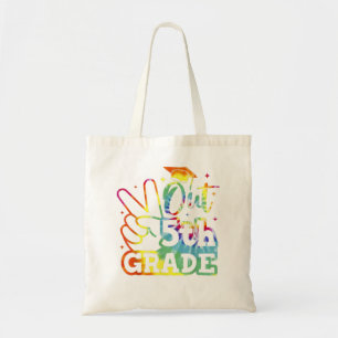 Bolsa Tote Graduação Do 5 Da Peace Out No Dia Passado Da Esco