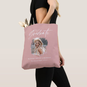 Bolsa Tote Graduação elegante de fotos com script feminino ro