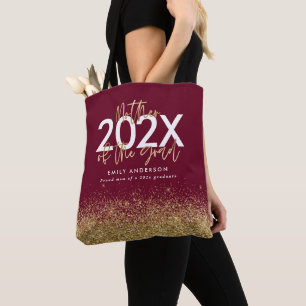 Bolsa Tote graduação em brilho do rolo moderno do burgundy go